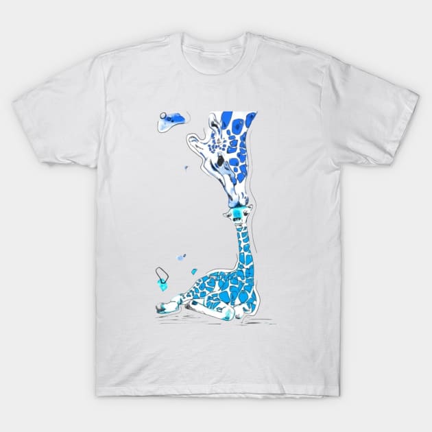 Giraffe watercolour painting T-Shirt by Quirkypieces